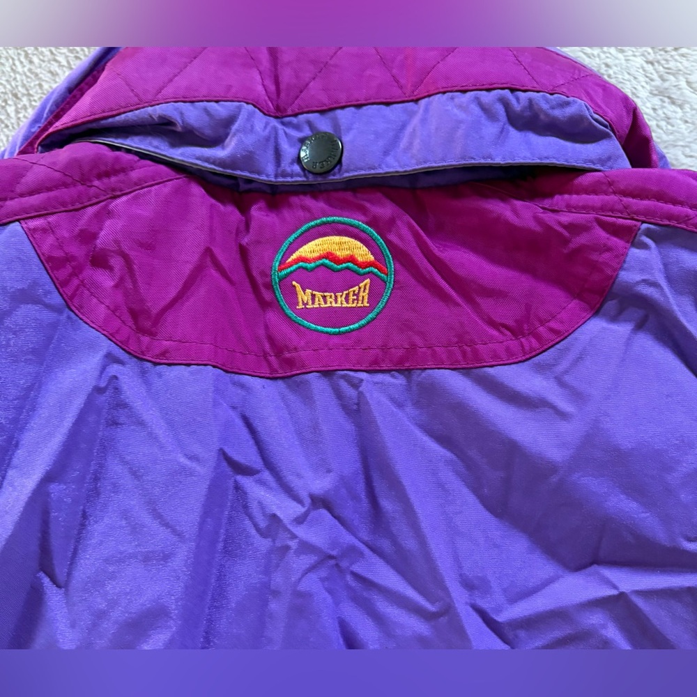 Vintage Marker Women's Ski Jacket in Purple and Red (M) - Picture 8 of 10